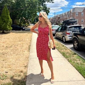 MIDI floral dress with slit